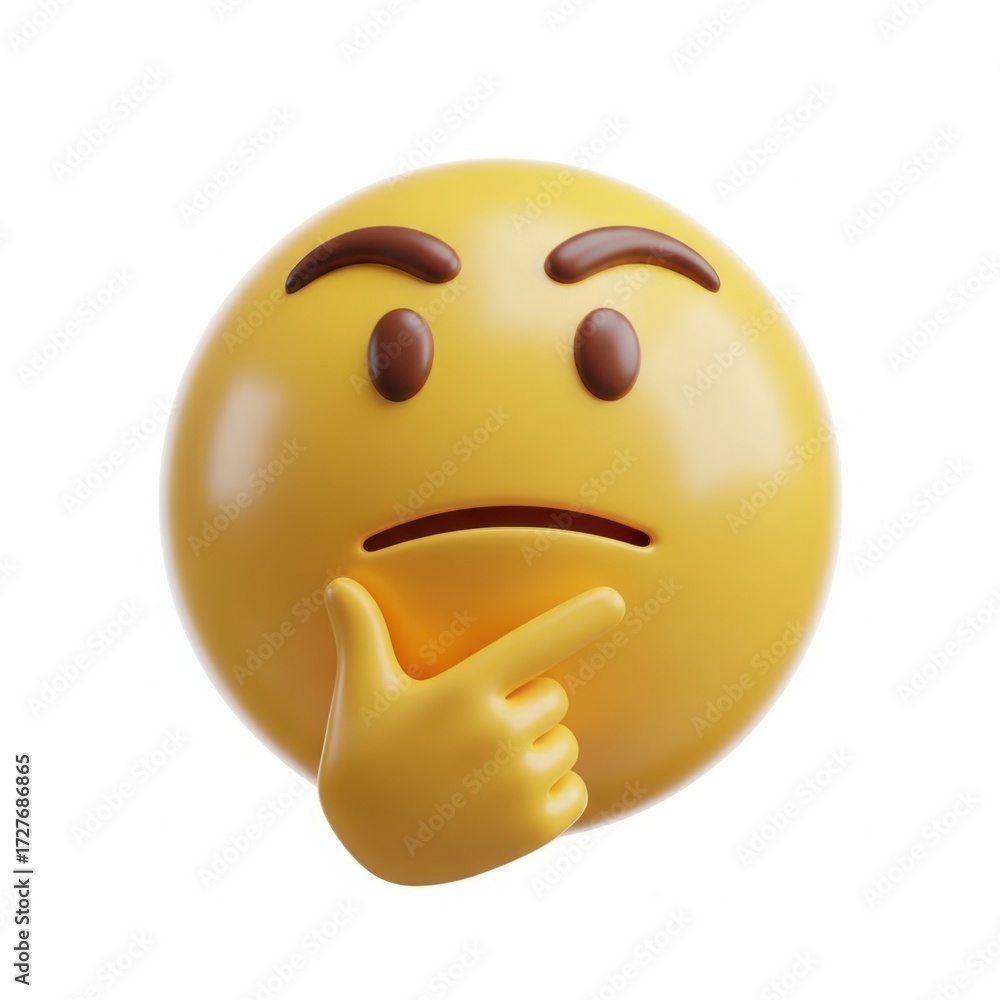 Fototapeta premium 3d thinking emoj