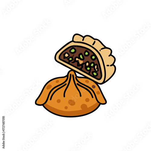 Momo icon logo flat vector design