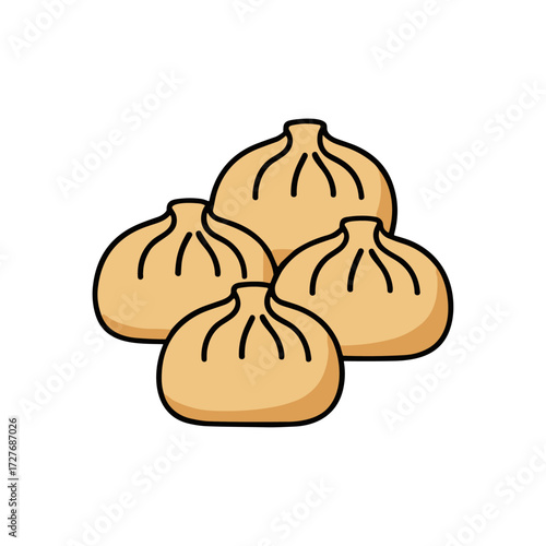Momo icon logo flat vector design