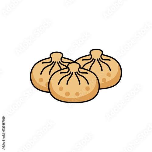 Momo icon logo flat vector design