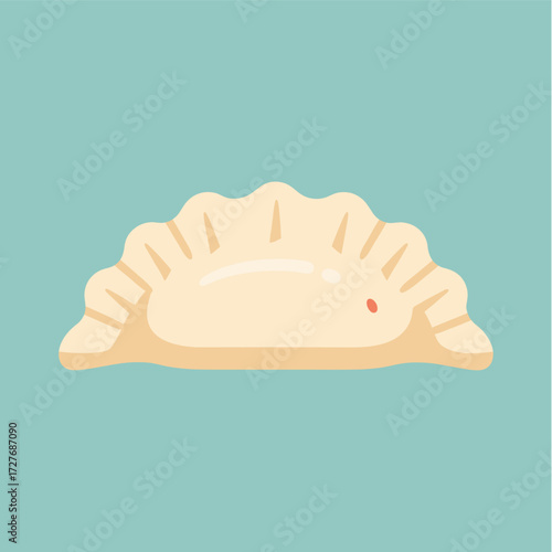 Dumpling momo icon logo flat vector design