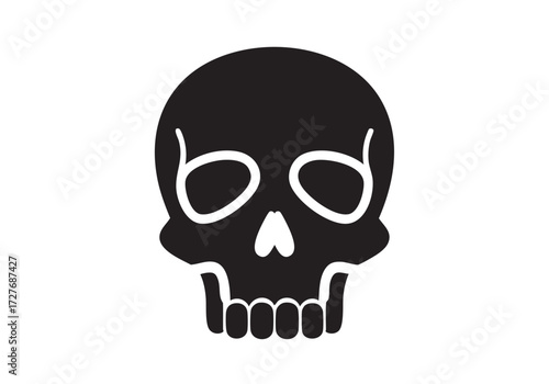 Spooky skull icon for Halloween designs and graphics with scary festive spirit