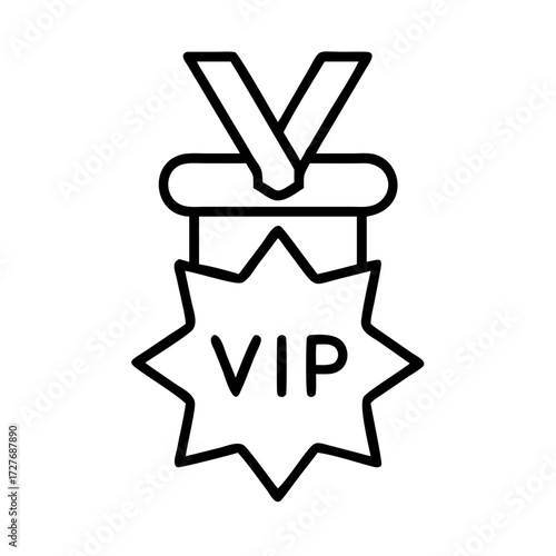 Vip badge icon vector illustration for membership reward program and loyalty recognition design