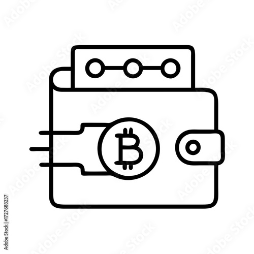 Bitcoin wallet icon vector illustration cryptocurrency wallet for digital money and finance asset