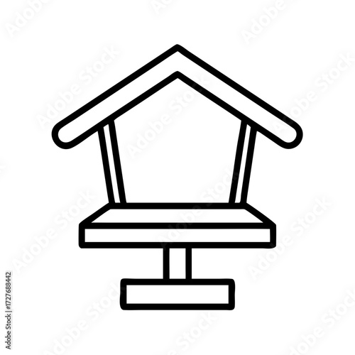 Bird feeder outline vector illustration for diy projects and crafting bird feeder design idea