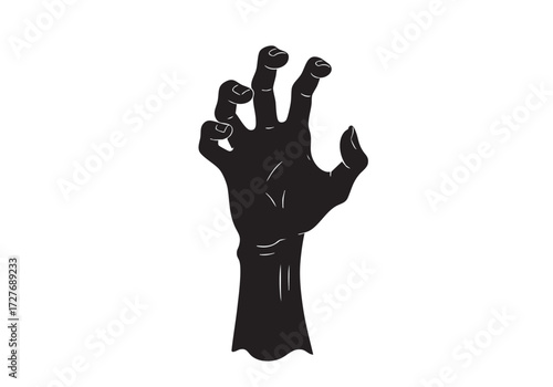 Eerie silhouette of a reaching hand evokes mystery and suspense for Halloween ads