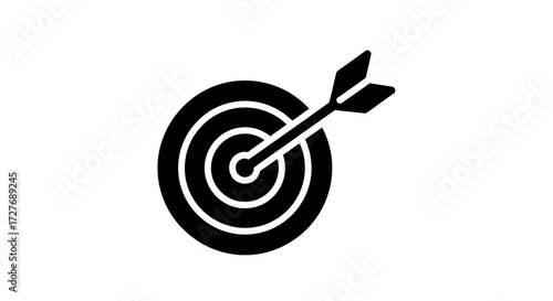 Bullseye Target with Arrow Icon: Achievement Symbol.