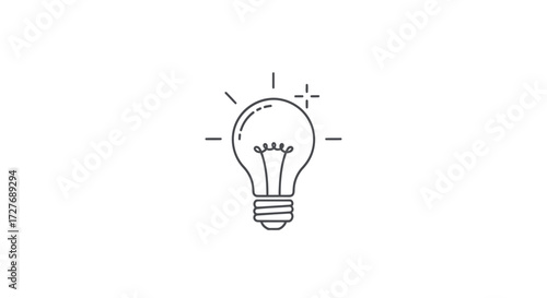 Shining Lightbulb Icon: Idea Innovation and Inspiration Symbol.