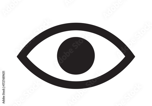Simple eye icon for website design, health, vision, and surveillance themes