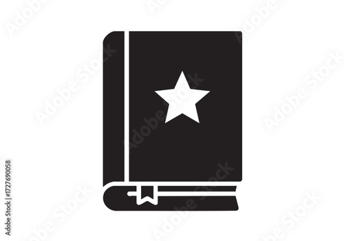 Classic book with star emblem represents knowledge and wisdom elegantly