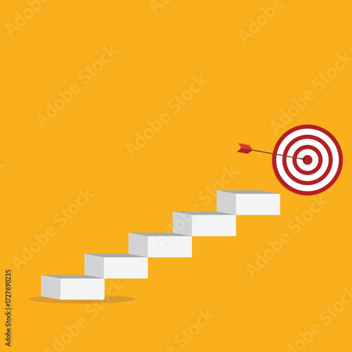 Business challenge failure and success concept. Red arrow hits the center.	