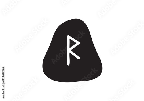 Rune stone featuring wealth symbol for spiritual divination and magical rituals
