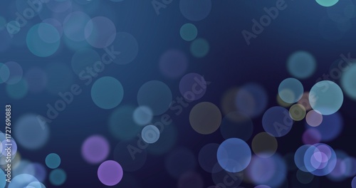 Wallpaper Mural Abstract, shimmering bokeh background featuring dense, glowing circles of light in teal, magenta, and purple. Perfect for events, celebration, party, magic, holiday, or festive digital projects. Torontodigital.ca