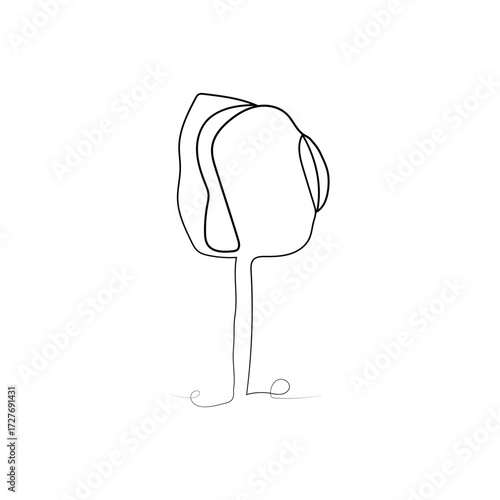 Single line tulip flower minimal  design