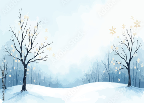 Dreamy watercolor backdrop in soft blue and silver hues