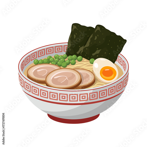 Delicious and Nutritious Ramen Bowl with Pork Slices Seaweed and Perfectly Cooked Egg a Japanese Culinary Delight