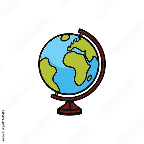 globe isolated on white background showing world map