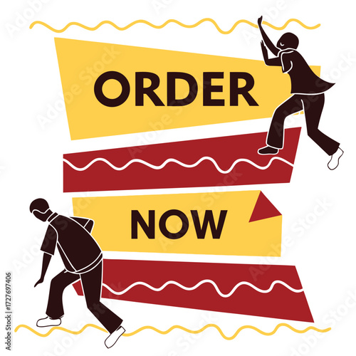 Order Now Banners People yellow