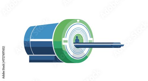 Illustration of a Medical MRI Scanner Machine.