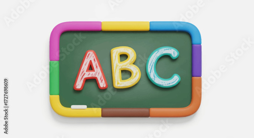 Colorful Chalkboard with ABC Letters.