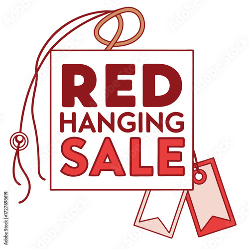 Red hanging sale tags twine