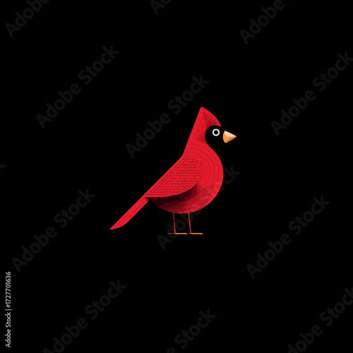 Stylized red cardinal illustration