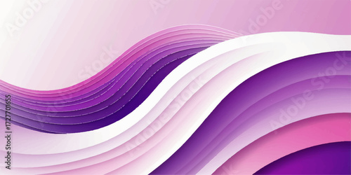 Abstract digital art with flowing purple and pink curves, a smooth vector background for creative design wallpaper