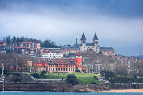 Miramar palace bathed by La Concha bay at Donostia-San Sebastian, Basque Country.