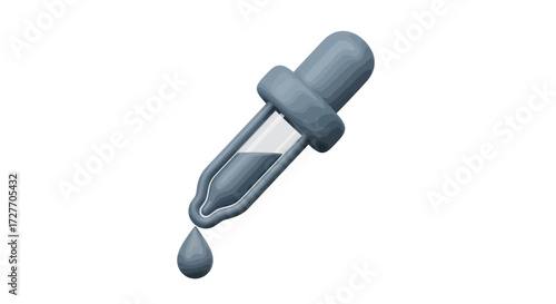 3D Rendered Dropper with Liquid Droplet Falling.