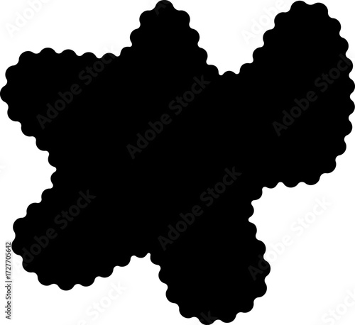 Abstract black shape with soft curves and a smoothly wavy contour.