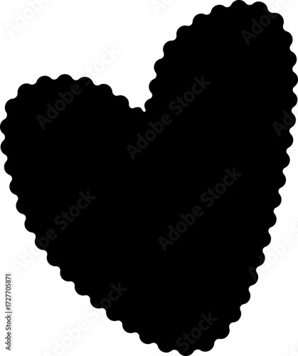 Abstract black shape with a V-shaped structure and smooth wavy contours.