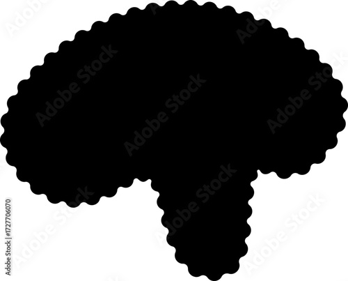 Abstract black form with a freeflowing T-shaped structure, featuring wavy and irregular edges.