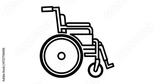 Black and White Wheelchair Illustration for Accessibility and Mobility.