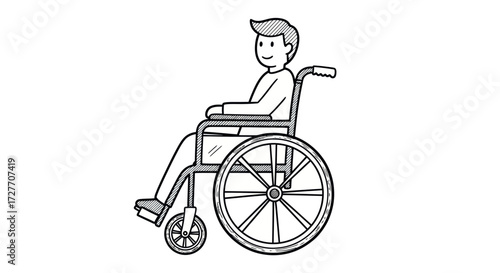 Cartoon Drawing of Person in Wheelchair.