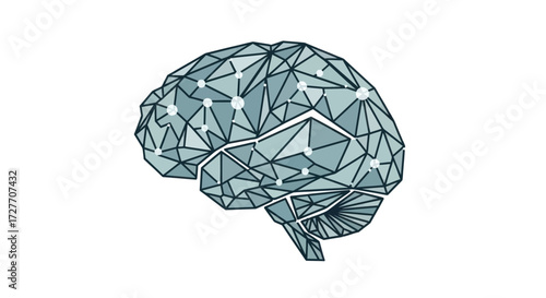 Geometric Digital Brain with Neural Network Connections.