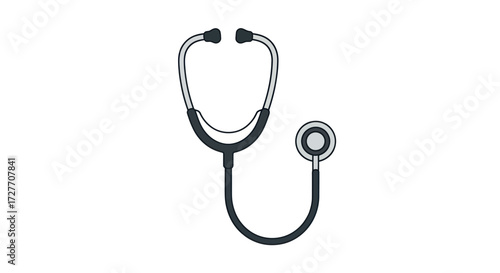 Stethoscope Illustration: Medical Tool for Auscultation and Diagnosis.