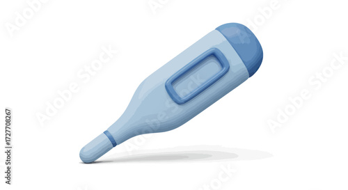 Light Blue Digital Thermometer Illustration.