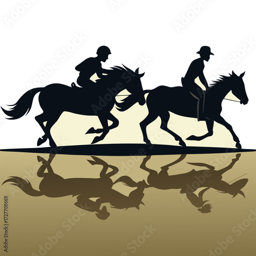 Flat design cowboy silhouette illustration
