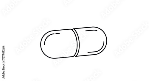 Simple Outline of a Capsule Pill.