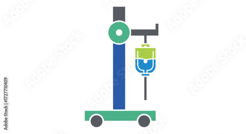 Medical IV Drip Stand with Bag of Fluid Healthcare Equipment.
