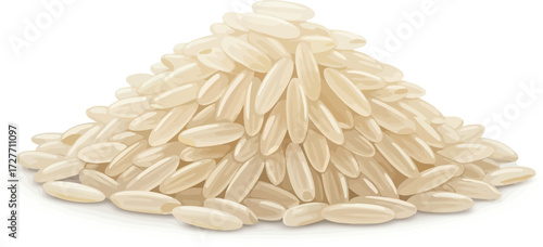 white rice isolated on white