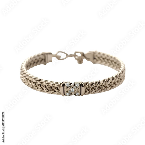 silver bracelet isolated on white