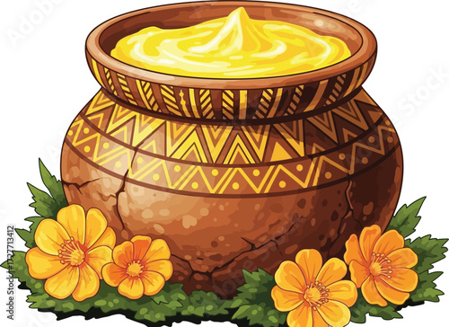 ceramic pot with flowers