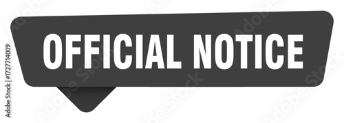 official notice black sign isolated on transpatent background. official notice sticker