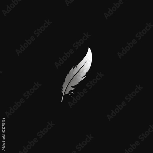 A simple grayscale feather graphic