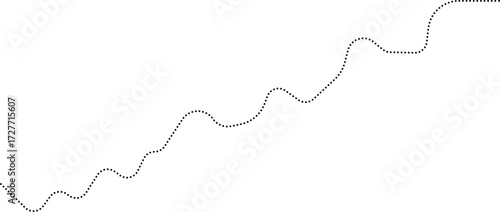 Rounded dotted line chart showing a data line with a bounce effect, representing alternating increases and decreases in data.