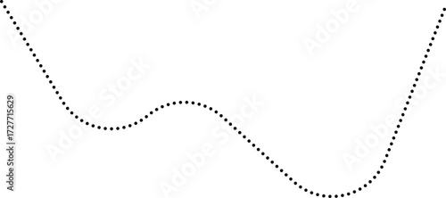 Rounded dotted line chart showing a simple visual representation of data with a smooth, continuous line.