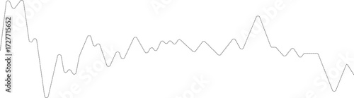 Rounded dotted line chart showing a wave-like zigzag pattern in the data, indicating fluctuating increases and decreases.