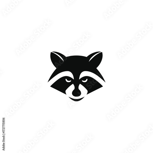 Simple black and white raccoon head graphic (1)