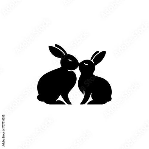 Two rabbits kissing (2)